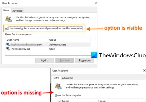 Windows 11/10에 없는 이 컴퓨터를 사용하려면 사용자가 사용자 이름과 암호를 입력해야 합니다. 