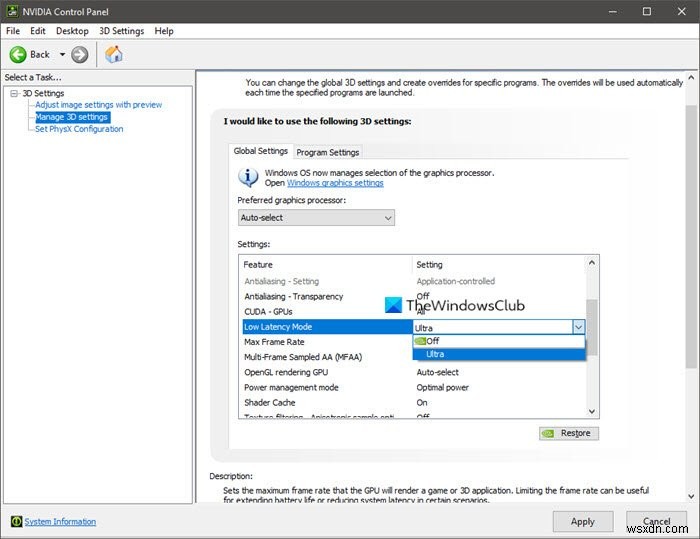 Windows 11/10에서 NVIDIA 저지연 모드를 활성화하는 방법 