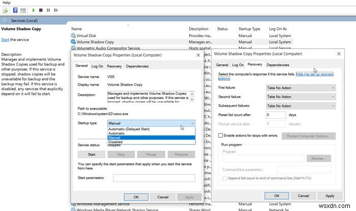 Windows 11/10에서 볼륨 섀도 복사본 서비스 오류 0x81000202 또는 0x81000203 수정 