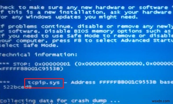 Windows 컴퓨터에서 Tcpip.sys 블루 스크린 오류를 수정하는 방법 