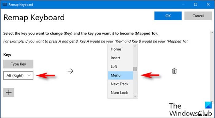 Windows 11/10에서 키보드의 메뉴 키를 매핑하는 방법 