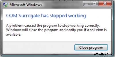 프로그램 exe 또는 COM Surrogate가 Windows 11/10에서 작동을 멈췄습니다. 