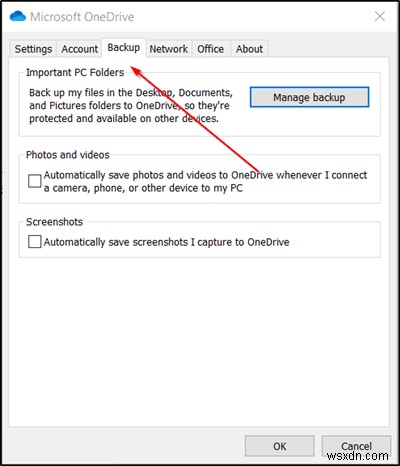 Windows 11/10의 설정에서 OneDrive 백업 탭이 누락됨 