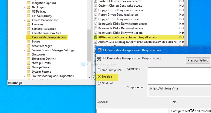 Windows 10에서 이동식 저장소 클래스 및 액세스를 비활성화하는 방법 