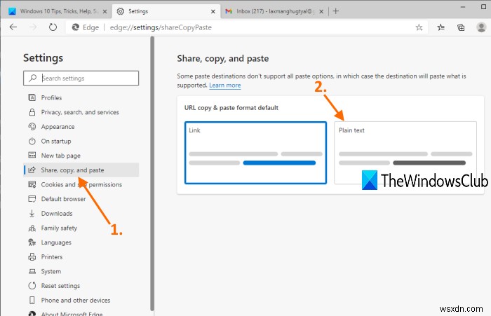 Microsoft Edge에서 새로운 URL 복사 및 붙여넣기 기능을 비활성화하는 방법 