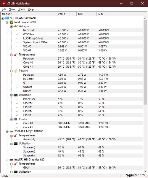 HWMonitor는 Windows 10에서 하드웨어 변경 사항을 모니터링하는 데 도움이 됩니다. 