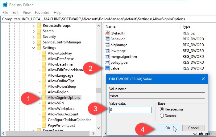 Windows 11/10의 Windows 설정에서 로그인 옵션을 비활성화하는 방법 