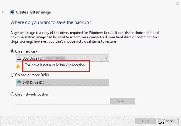 드라이브는 Windows 11/10에서 유효한 백업 위치 오류가 아닙니다. 