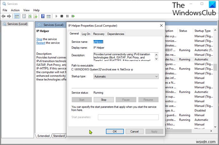Windows 10에서 IP 도우미 서비스를 활성화 또는 비활성화하는 방법 