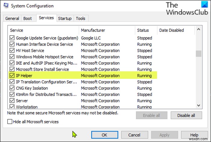 Windows 10에서 IP 도우미 서비스를 활성화 또는 비활성화하는 방법 