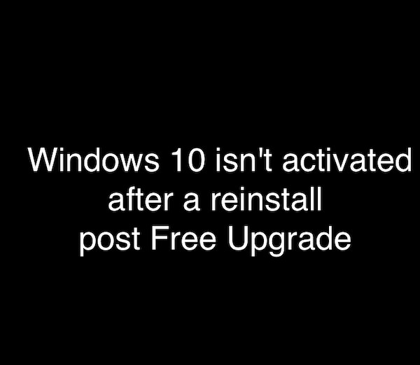 업그레이드되었지만 다시 설치한 후 Windows 11/10이 활성화되지 않음 