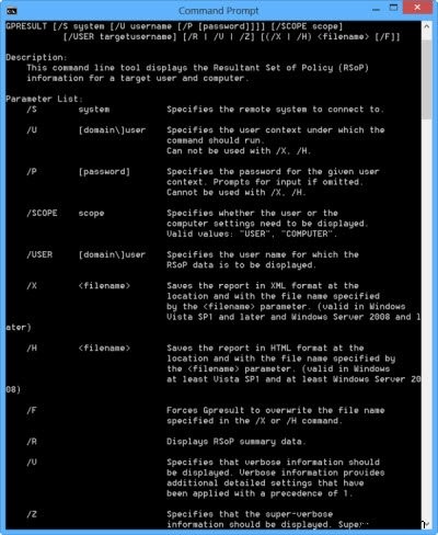 Windows 11/10에서 그룹 정책 결과 도구(GPResult.exe)로 설정 확인 