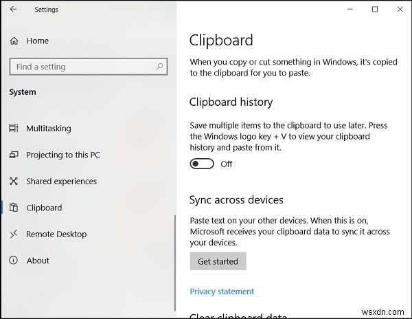 Windows 10에서 클라우드 클립보드가 작동하지 않거나 동기화되지 않음 