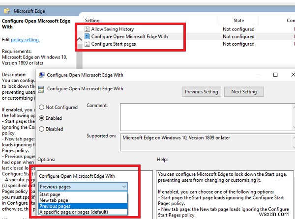 이전 탭을 연 상태에서 Microsoft Edge를 실행하는 방법 