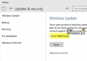 Windows 업데이트 오류 0x80072EE2 수정 