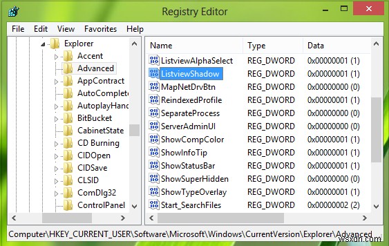 Windows 바탕 화면에서 아이콘 레이블의 그림자를 제거할 수 없음 