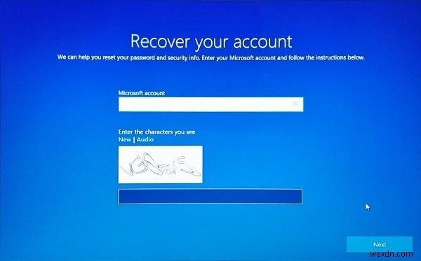 Windows 11/10의 로그인 화면에서 잊어버린 Microsoft 계정 암호 재설정 