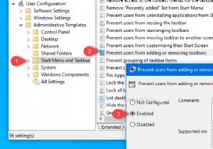 사용자가 Windows 작업 표시줄에서 도구 모음을 추가, 제거 및 조정하지 못하도록 방지 