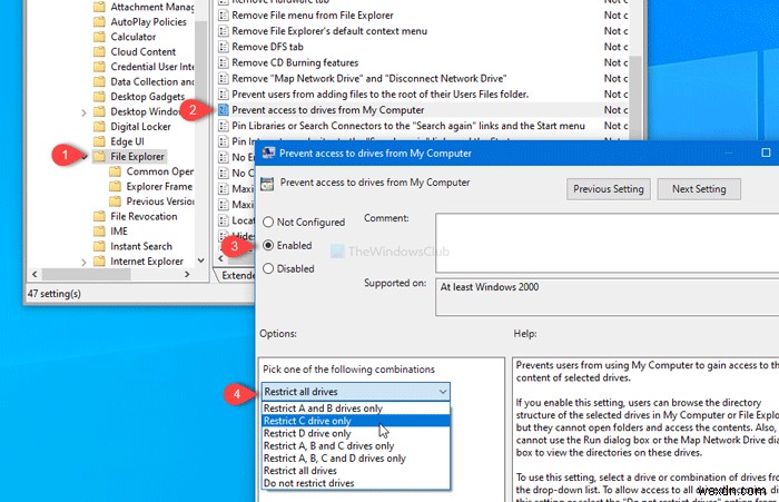 Windows 11/10에서 사용자가 이 PC의 드라이브에 액세스하지 못하도록 하는 방법 