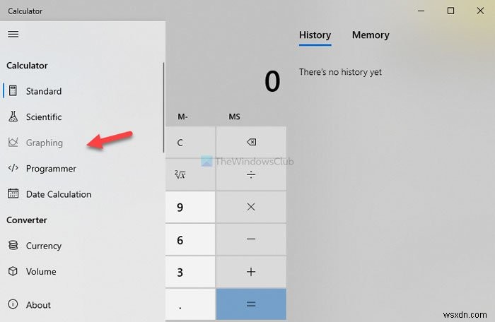 Windows 10의 계산기에서 그래프를 끄는 방법 