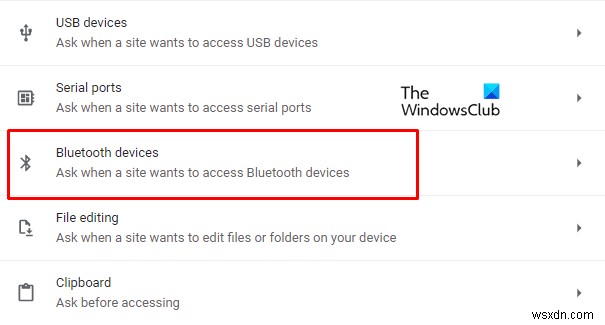 Windows 10의 Chrome 브라우저에서 Bluetooth 장치 권한을 활성화하는 방법 