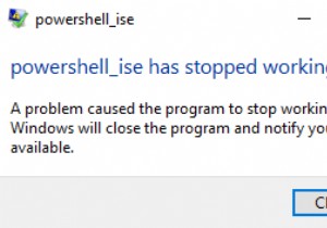 PowerShell_ise가 작동을 멈췄다는 오류로 깜박인 후 Windows PowerShell이 ​​충돌함 