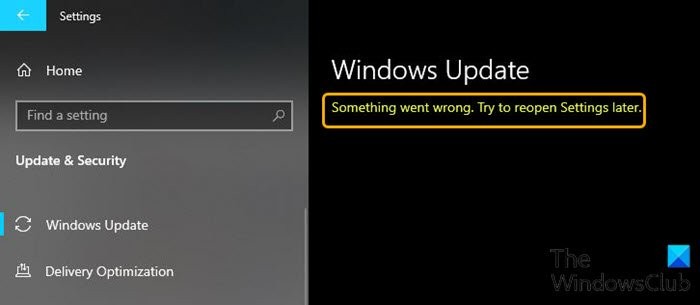 문제 해결, Windows 10에서 나중에 설정을 다시 열어 보세요. 오류 