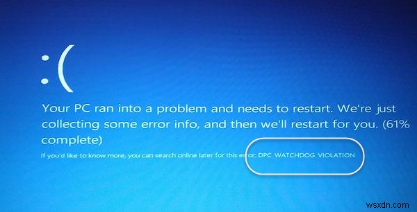 Windows 11/10의 DPC WATCHDOG VIOLATION 블루 스크린 