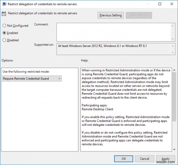 Remote Credential Guard는 Windows 10에서 원격 데스크톱 자격 증명을 보호합니다. 