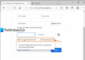Windows 10의 Edge 브라우저에서 제안된 암호를 비활성화 또는 활성화하는 방법 