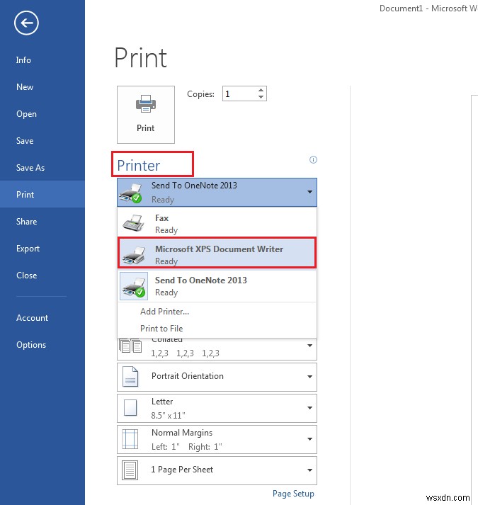 Windows PC에서 Microsoft XPS Document Writer로 인쇄하는 방법 