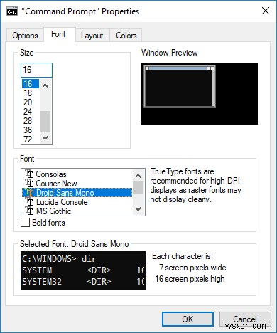 Windows 11/10에서 명령 프롬프트에 사용자 정의 글꼴을 추가하는 방법 