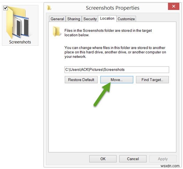 Windows 11/10에서 Print Screen Screenshots 폴더 위치를 변경하는 방법 