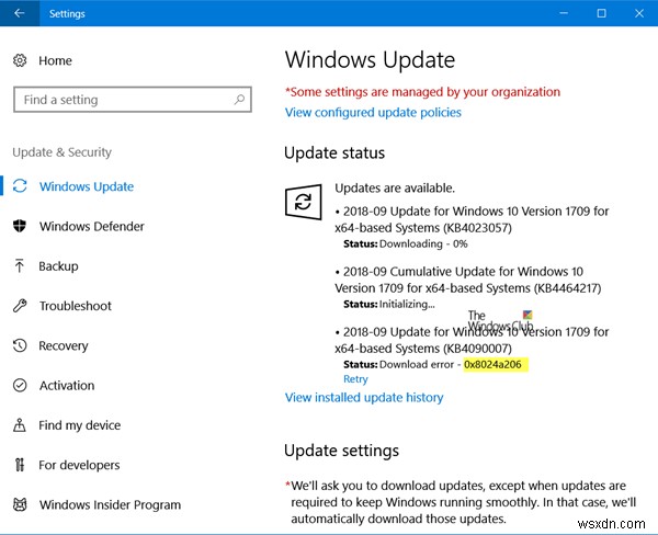 Windows 11/10에서 Windows 업데이트 오류 0x8024a206 수정 