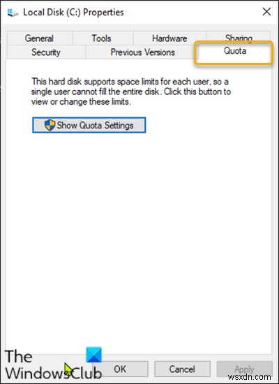 Windows 10의 드라이브 속성에서 할당량 탭을 추가하거나 제거하는 방법 