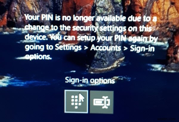 Windows 11/10에서 PIN을 더 이상 사용할 수 없음 메시지 