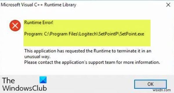 Windows 10에서 Logitech Setpoint Runtime 오류 수정 