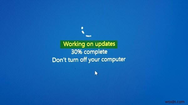 Windows 11/10이 업데이트 작업에서 멈춤 