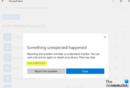 Windows 10에서 Microsoft Store 오류 0x80070520 수정 