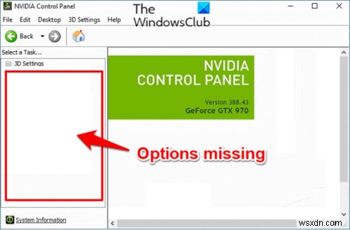 Windows 11/10에서 NVIDIA 제어판이 누락됨 