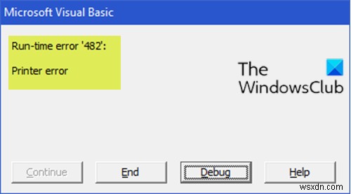런타임 오류 482 수정 – Windows 10의 인쇄 오류 