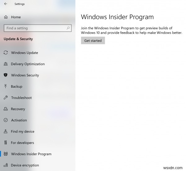 Windows 참가자 프로그램 페이지가 없거나 설정에 표시되지 않습니다. 