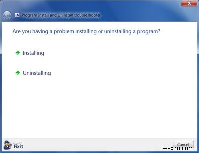 Windows 11/10에서 프로그램을 설치하거나 제거할 수 없습니까? 프로그램 설치 및 제거 문제 해결사 사용 