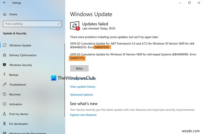 Windows 511/10에서 Windows 업데이트 오류 0x8007371c 수정 
