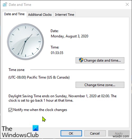 Windows 11/10은 DST(일광 절약 시간제) 변경 사항을 업데이트하지 않습니다. 