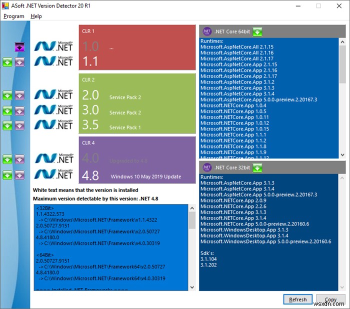 Windows 10 PC에 설치된 .NET Framework 버전 확인 방법 