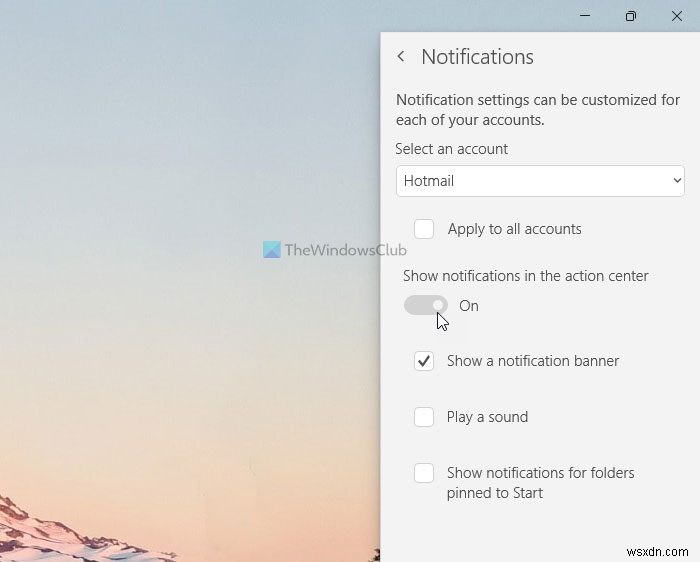 Windows 11/10에서 메일 앱의 이메일 알림을 켜거나 끄는 방법 