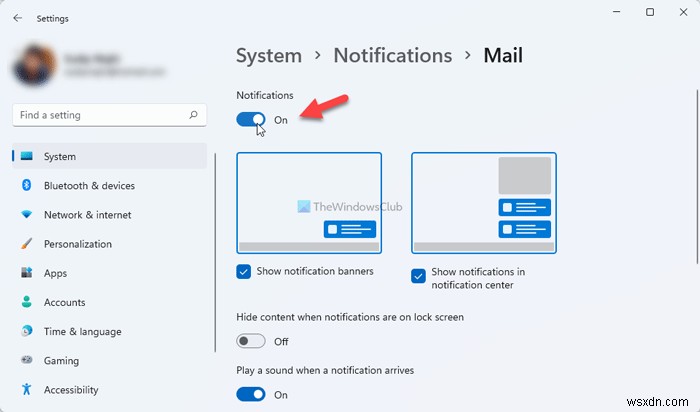 Windows 11/10에서 메일 앱의 이메일 알림을 켜거나 끄는 방법 
