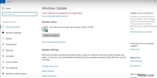 Windows 10 업데이트 서비스 케이던스 설명 