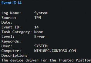 이벤트 ID 14 및 17 수정 – Windows 10에서 TPM 명령 실패 
